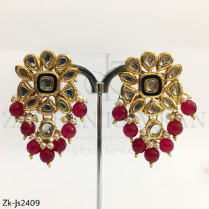 Kundan ruby mala set