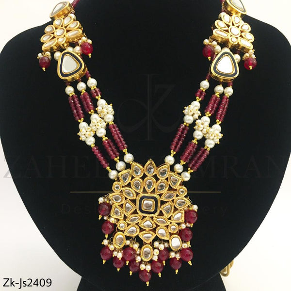 Kundan ruby mala set