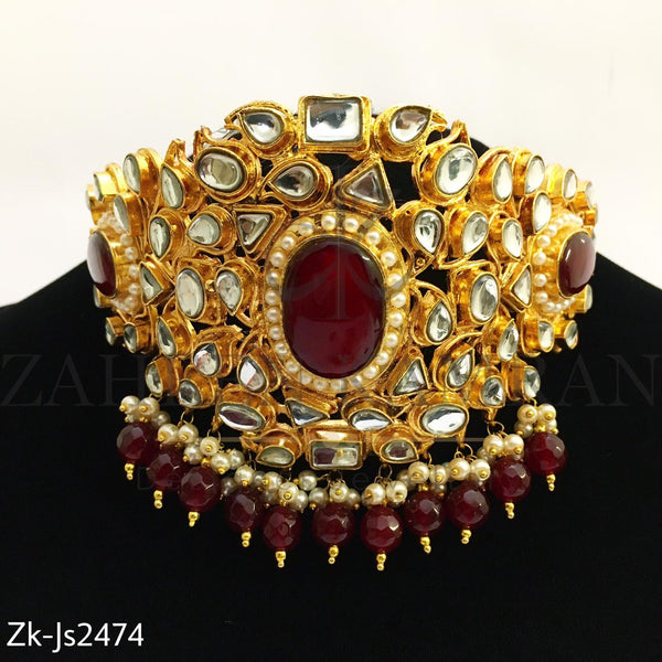 Kundan ruby choker set