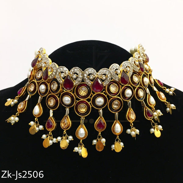 Ruby gold meena set