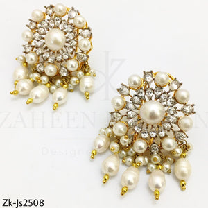 Pearls zircons choker set