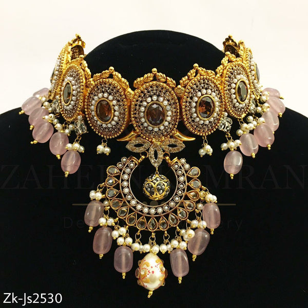 Antique gold choker set