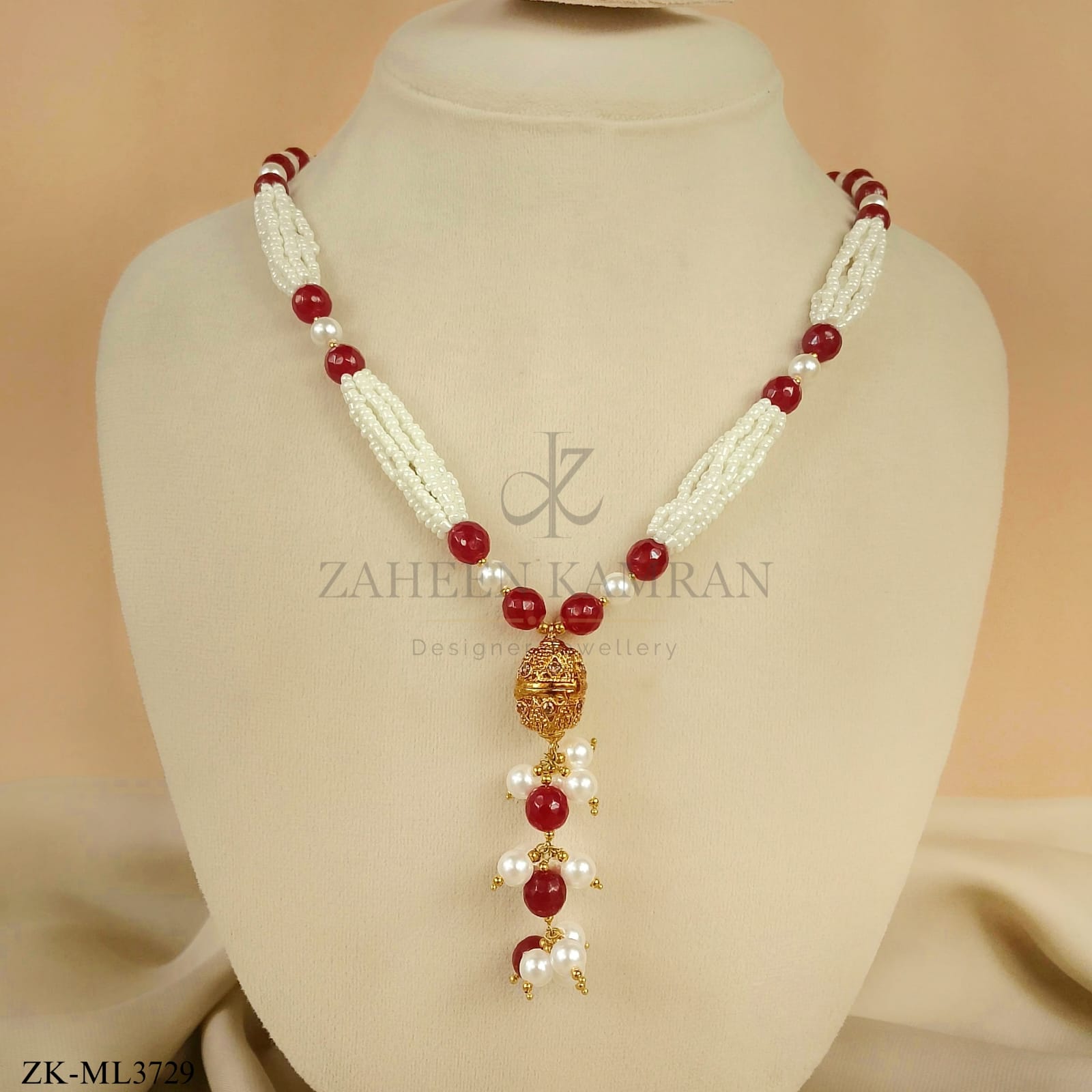 RUBY PEARLS MALA