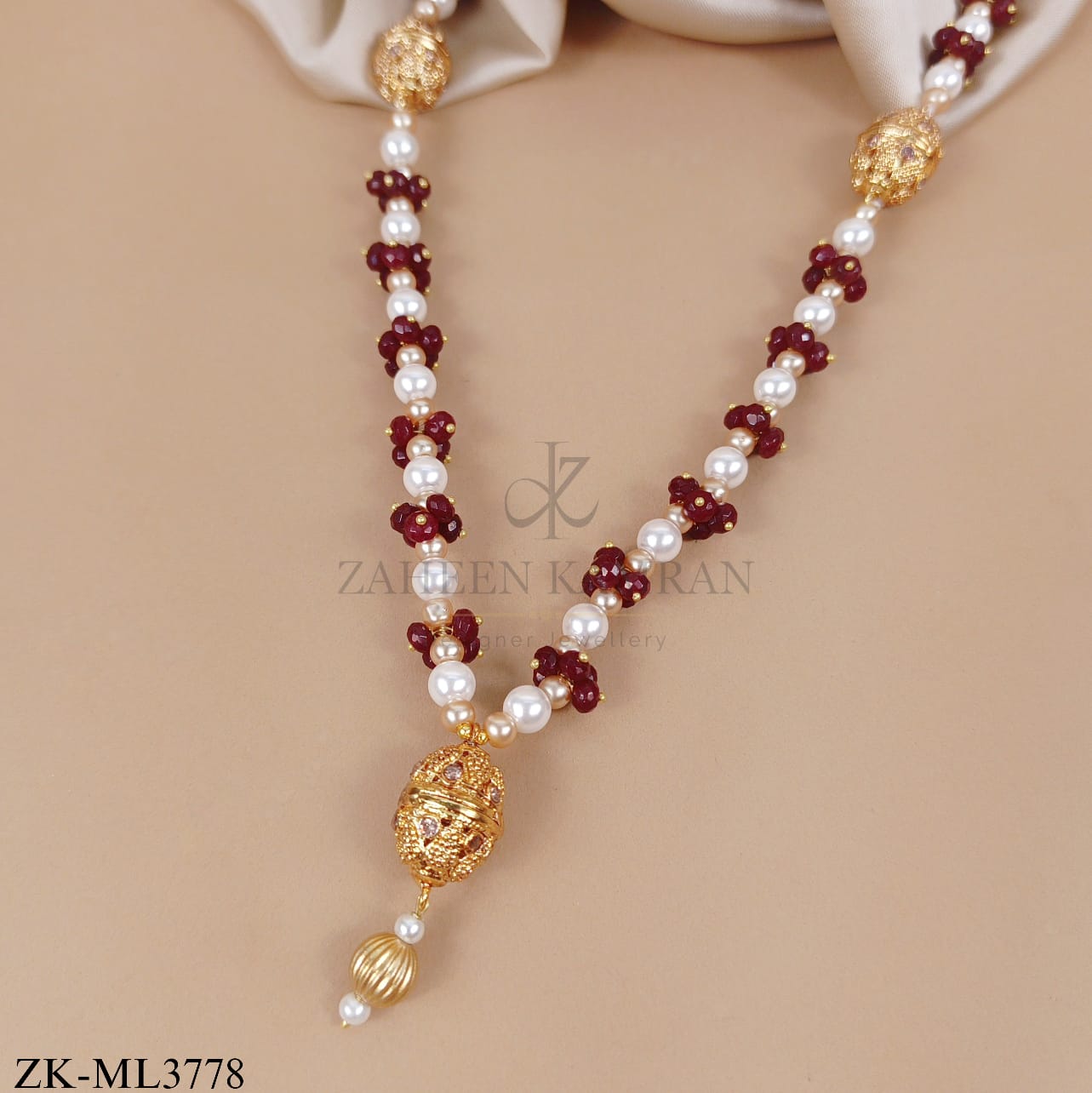 RUBY PEARLS MALA
