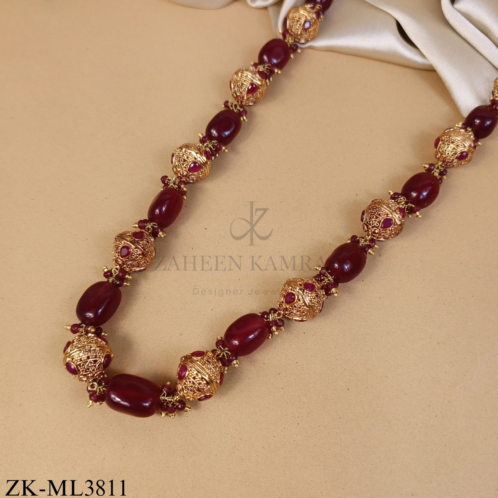 BRIGHT RED SPHERE MALA