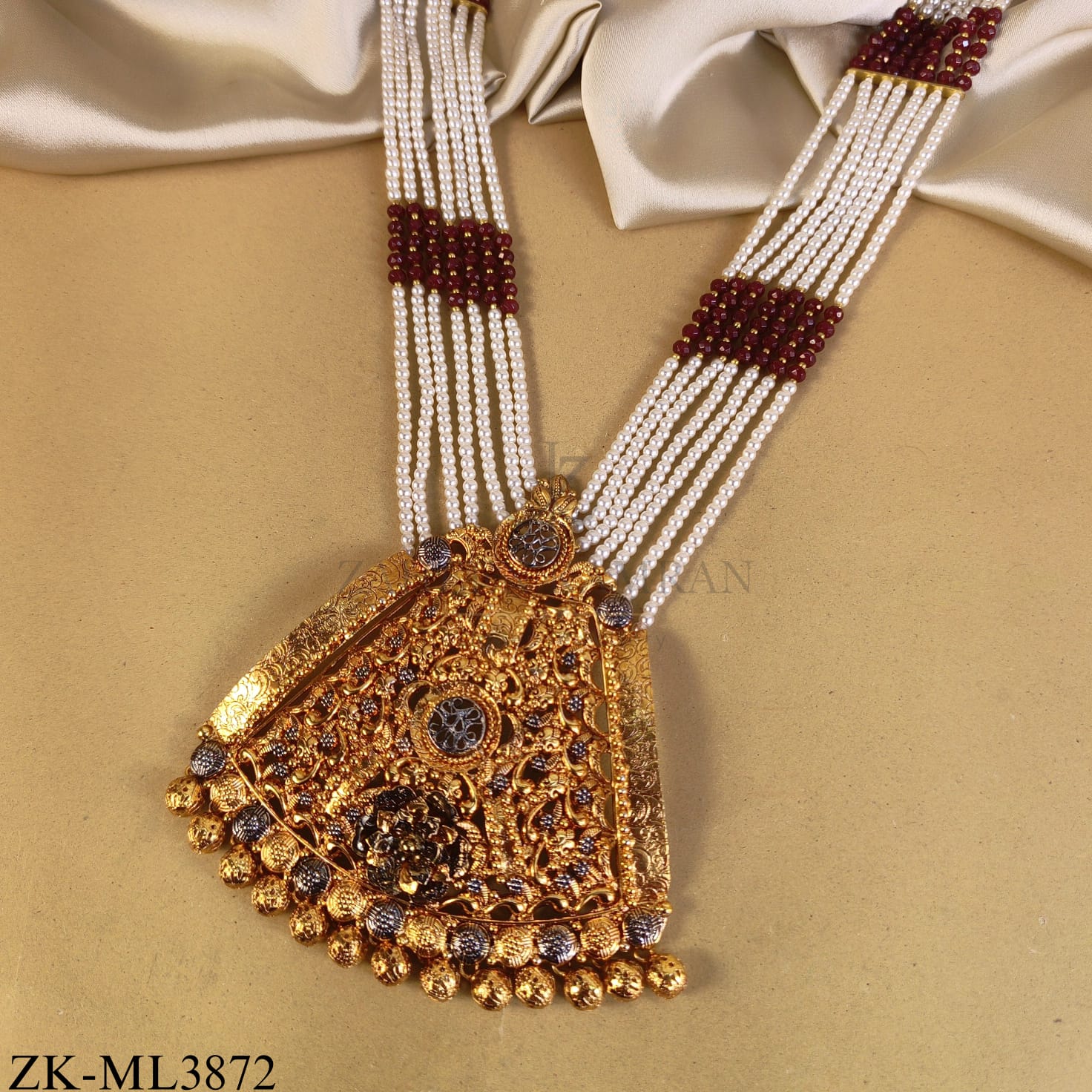RUBY PEARLS MALA