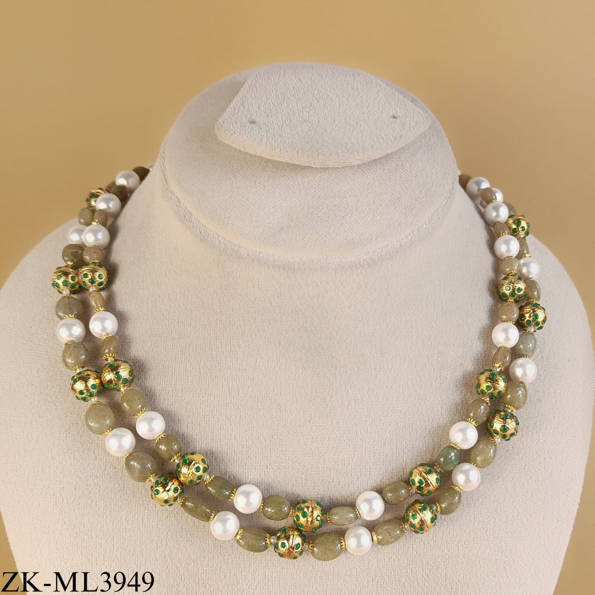 EMERALD PEARLS MALA