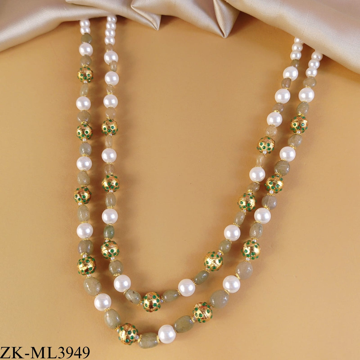 EMERALD PEARLS MALA