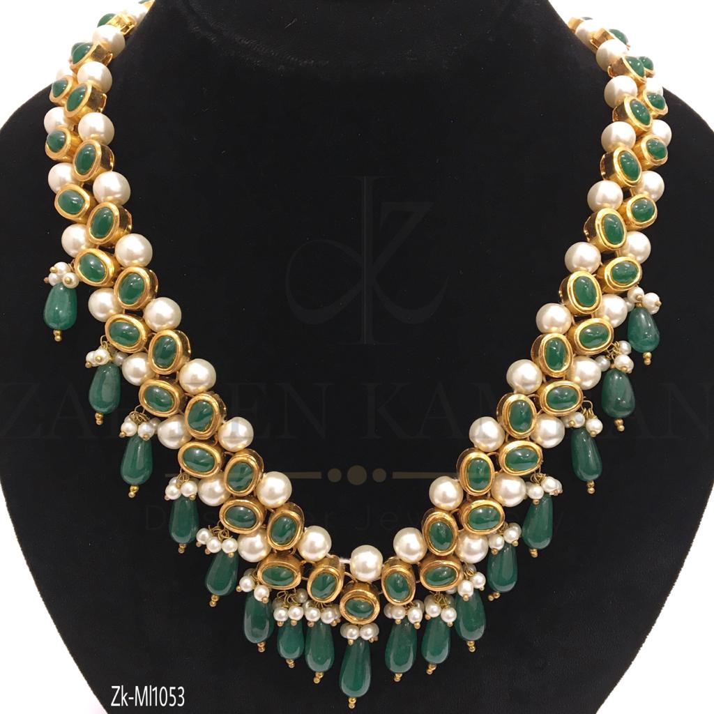 Turquoise Green Zircons Mala