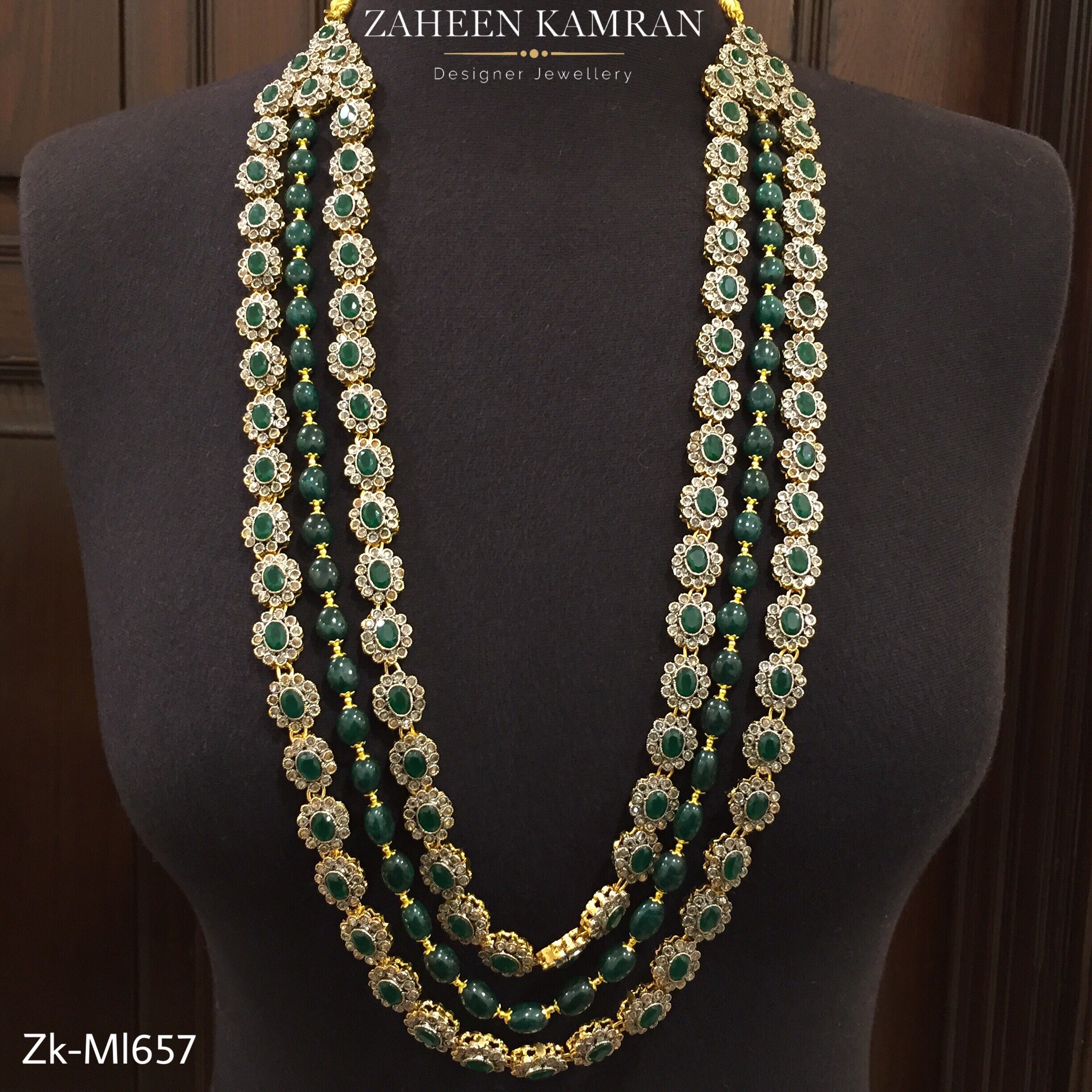 Bridal Polki Emerald Maala!