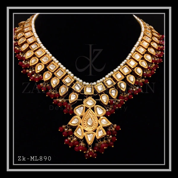 Squared Kundan Necklace Mala