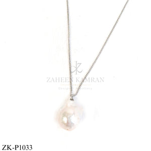 Silver pendant with large baroque pearl - Zaheen Kamran