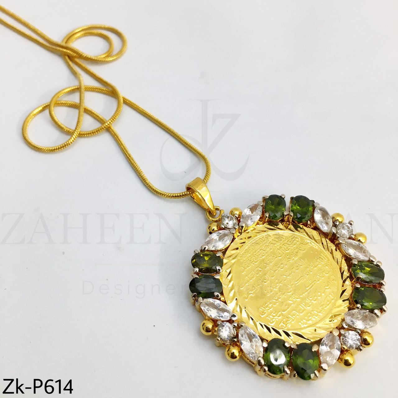 Calligraphy engraved pendant