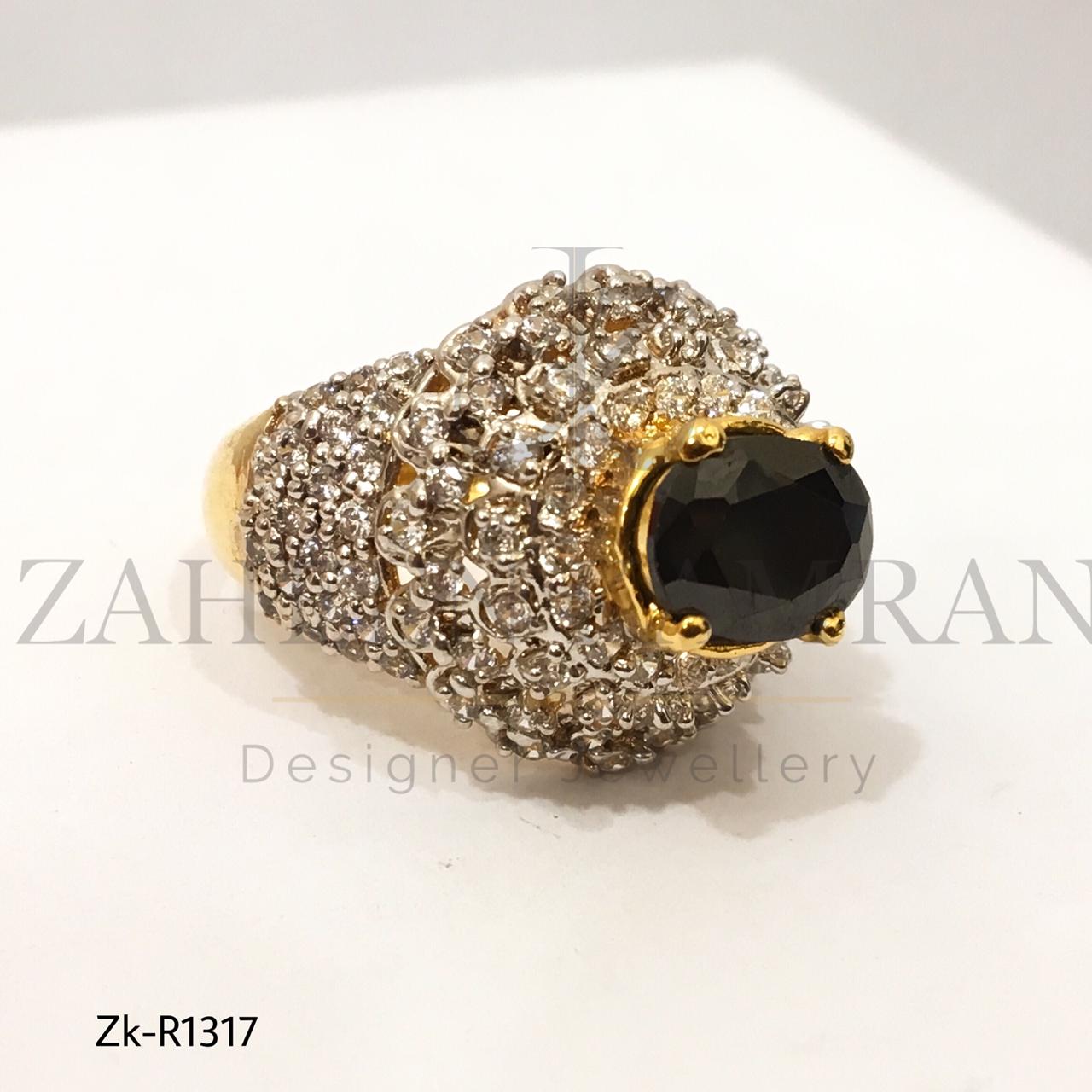 Agate & Zircons Stone Ring!