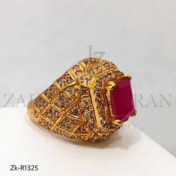 Ruby & Zircons Stone Ring!