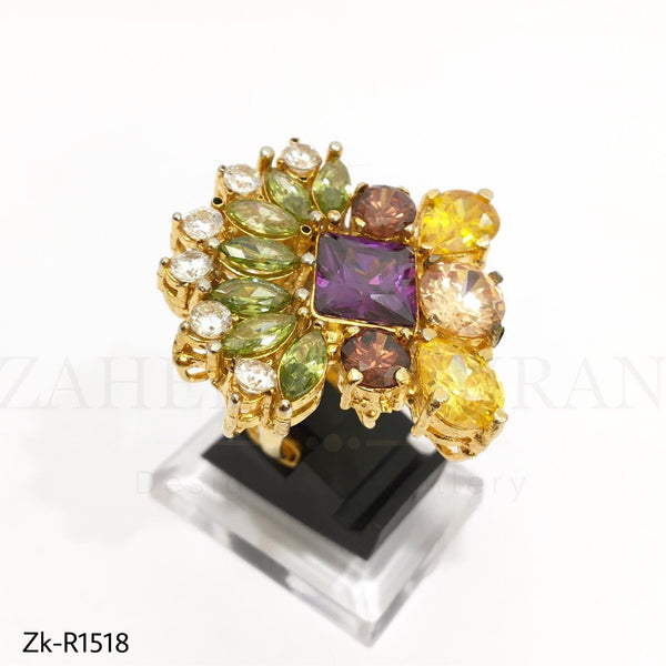 Gold Plated Multi Stones Ring