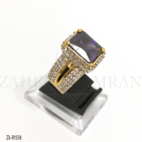 Gold Plated Silver Sapphire Ring