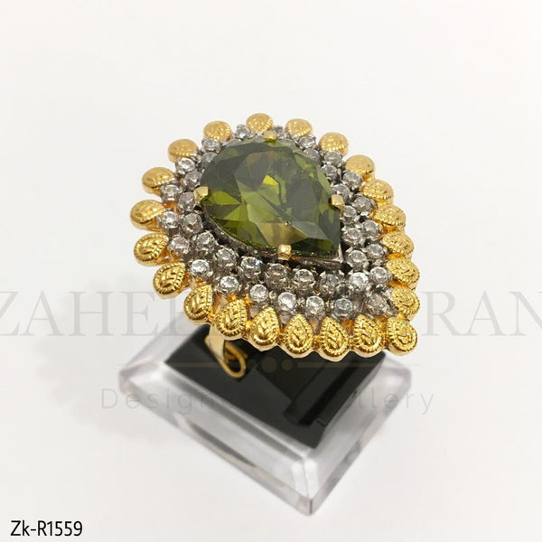 Gold Plated Emerald Ring