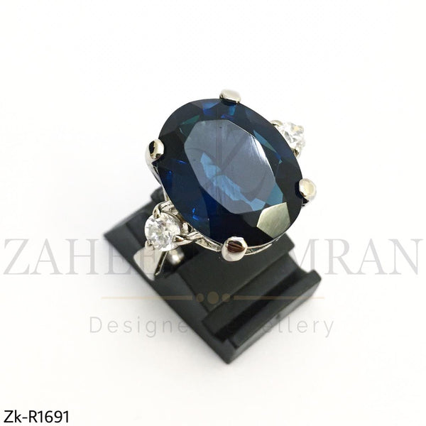 Sapphire silver ring