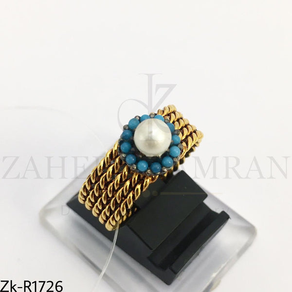 Feroza Flower band ring