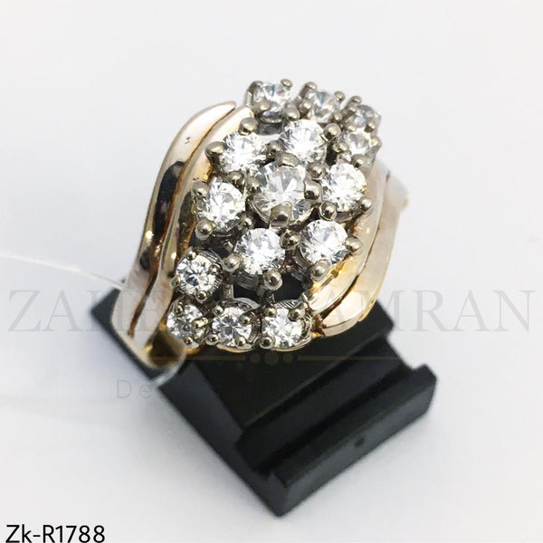 Silver zircon ring