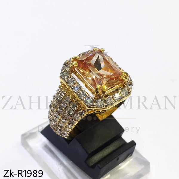 Champagne zirconian ring