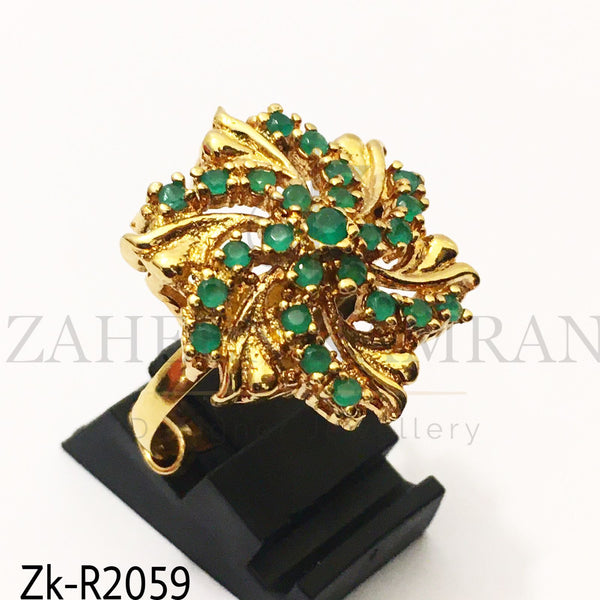 Emerald Floral Ring