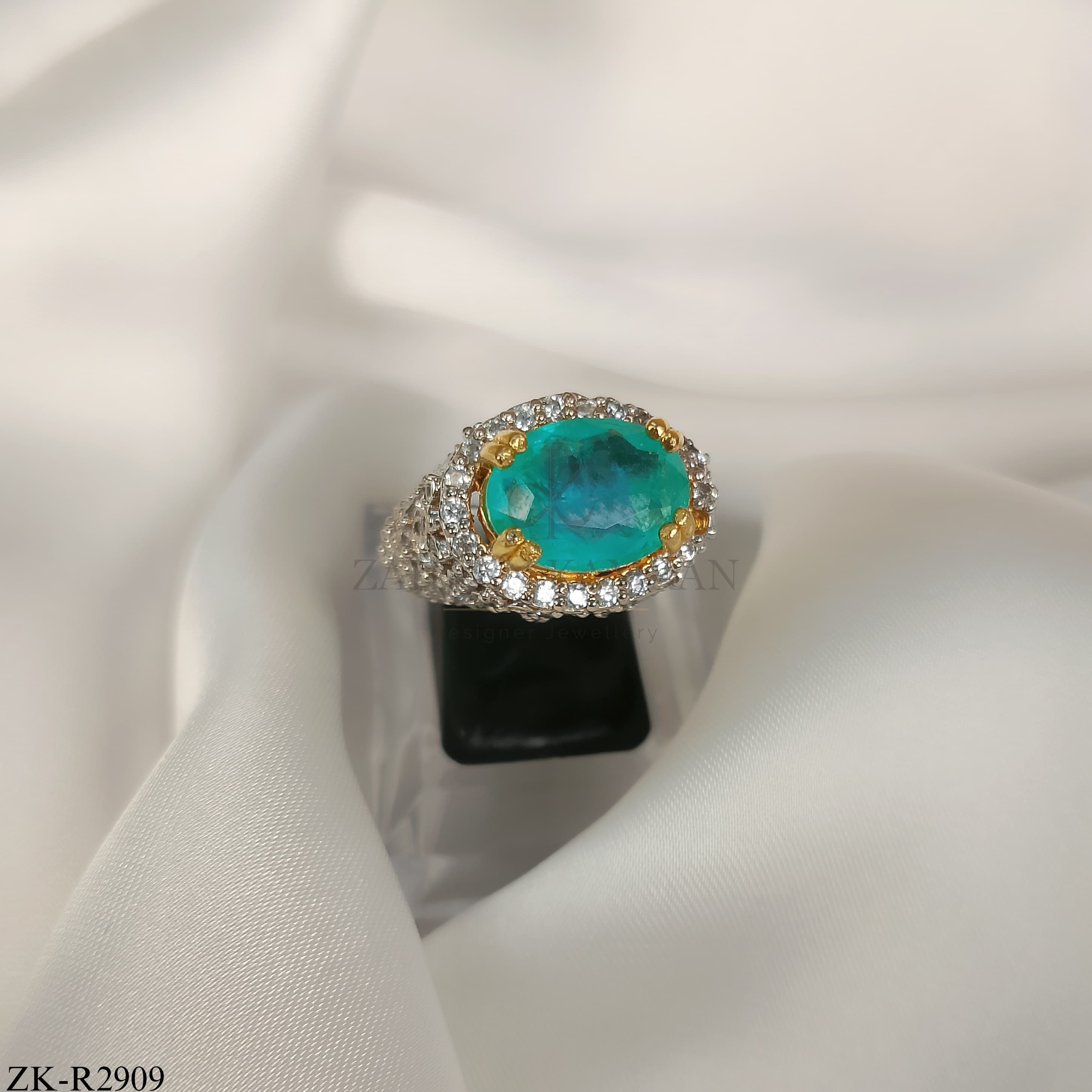 925 TURQUOISE ZIRCONIA RING
