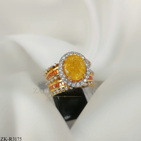 925 YELLOW JADE RING
