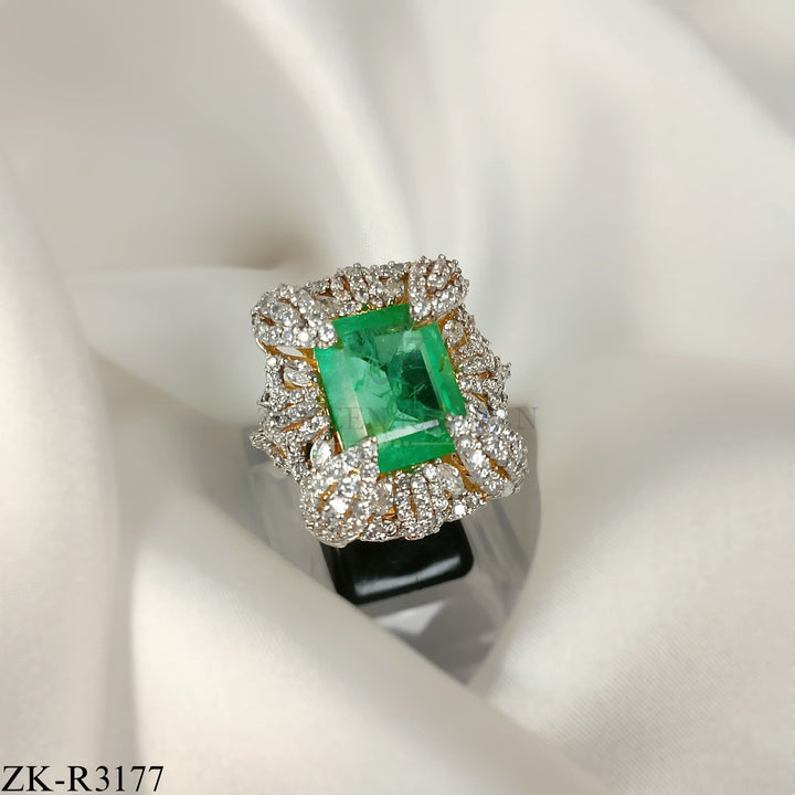 925 EMERALD RING