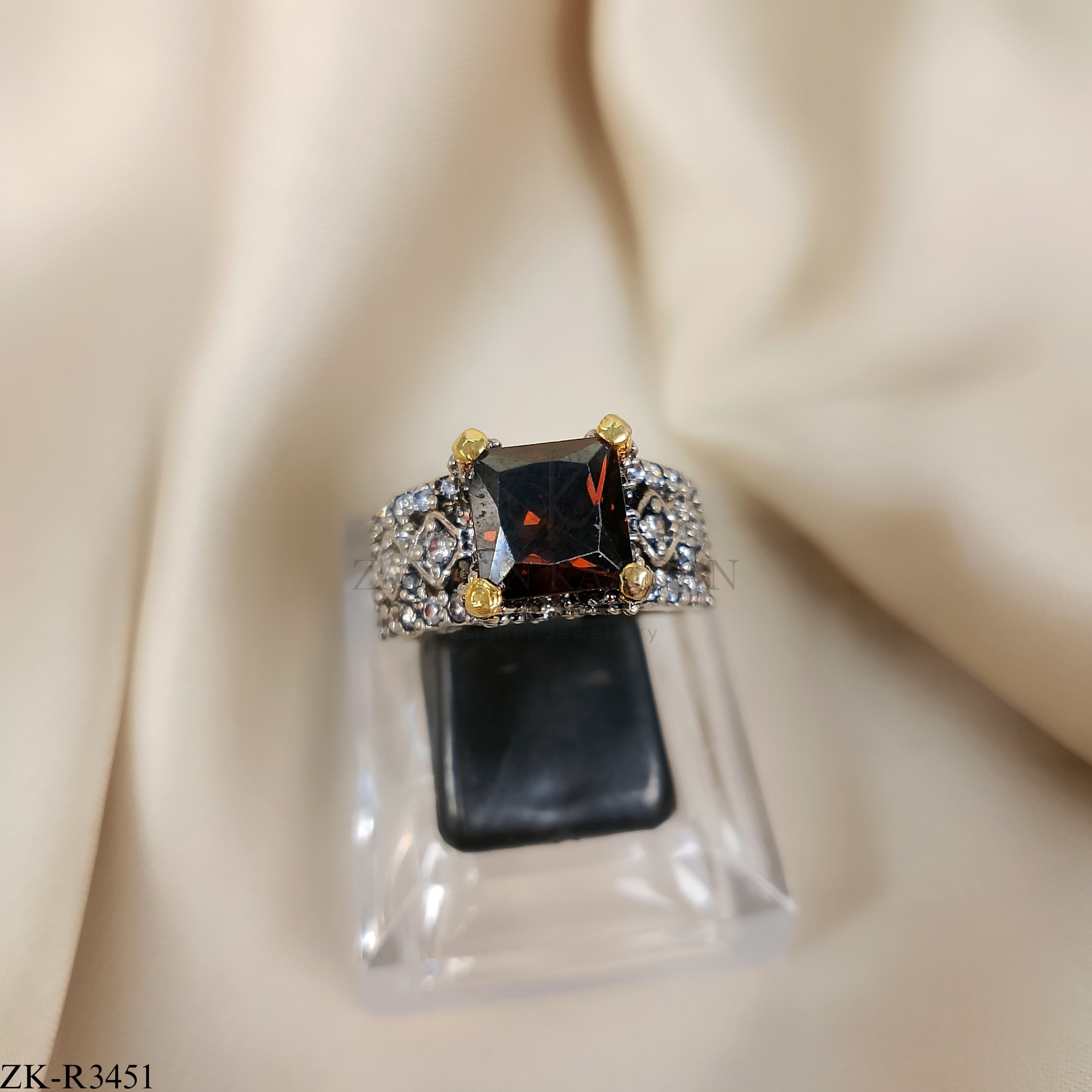 925 COFFEE STONE RING