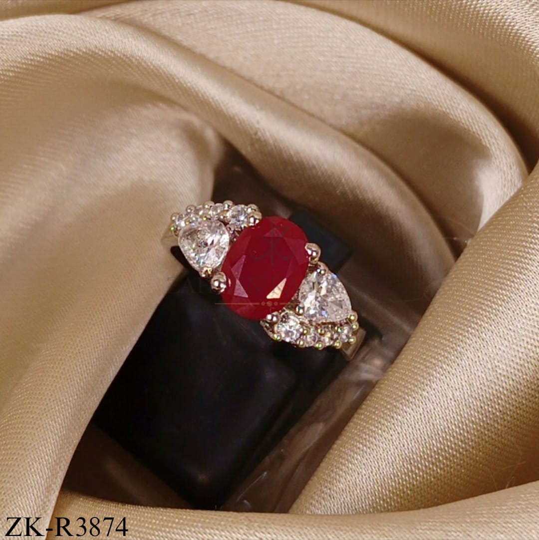 SILVER RUBY BLOOM RING