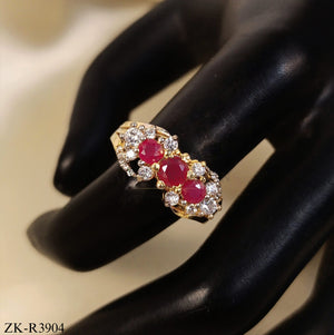 TRIO RUBY GEM WITH ZIRCONIA RING