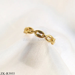 GOLDEN SMOOTH CHAIN LINK RING
