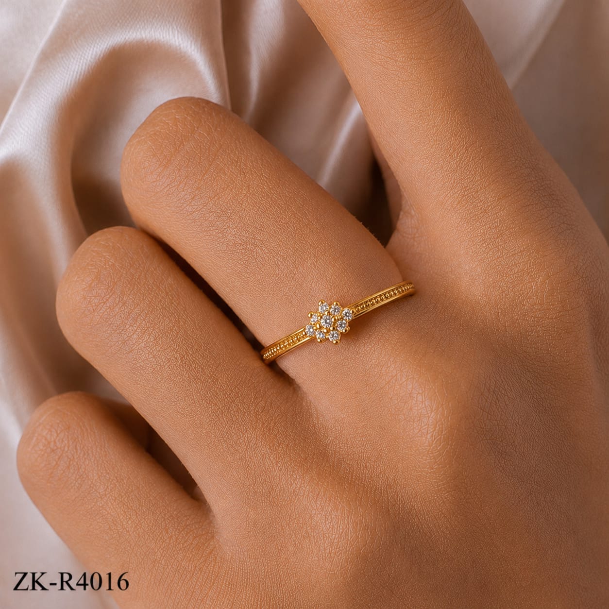 FLORAL ZIRCONIAN RING