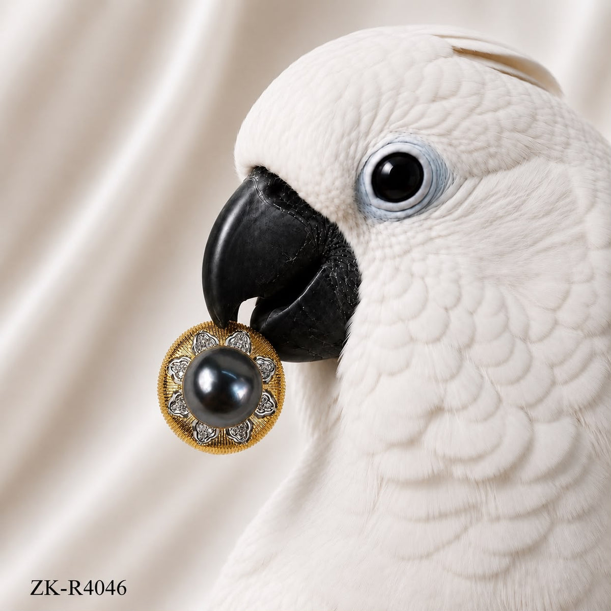 GREY FLORA RING