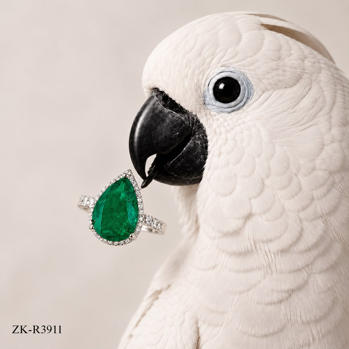 Pear Emerald Ring