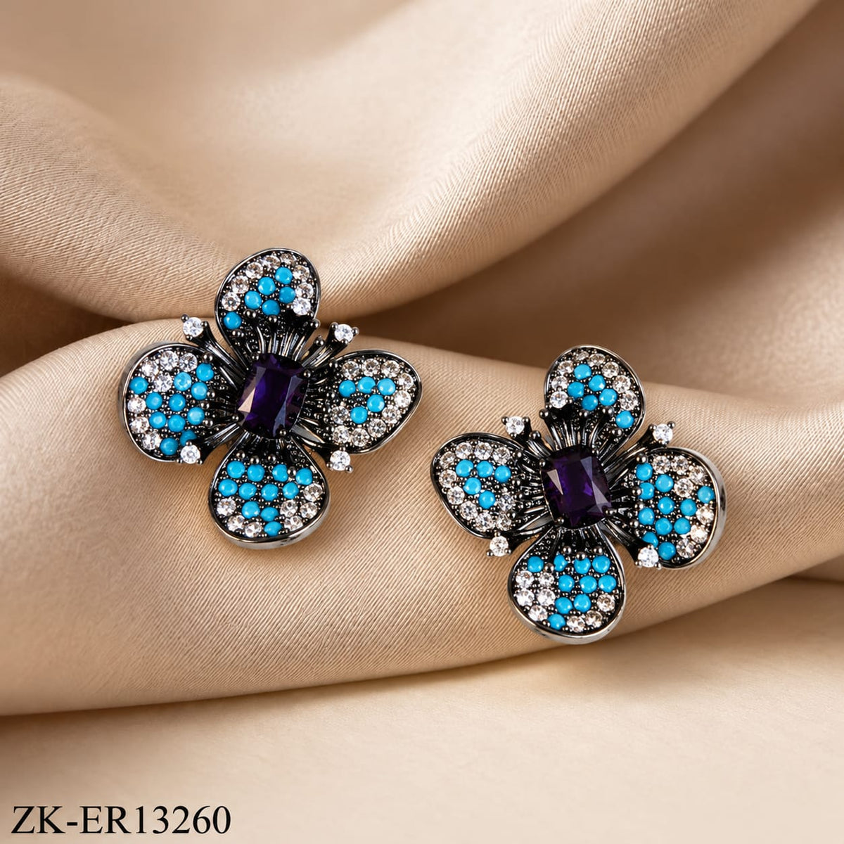 PURPLE HEART BUTTERFLY EARRINGS