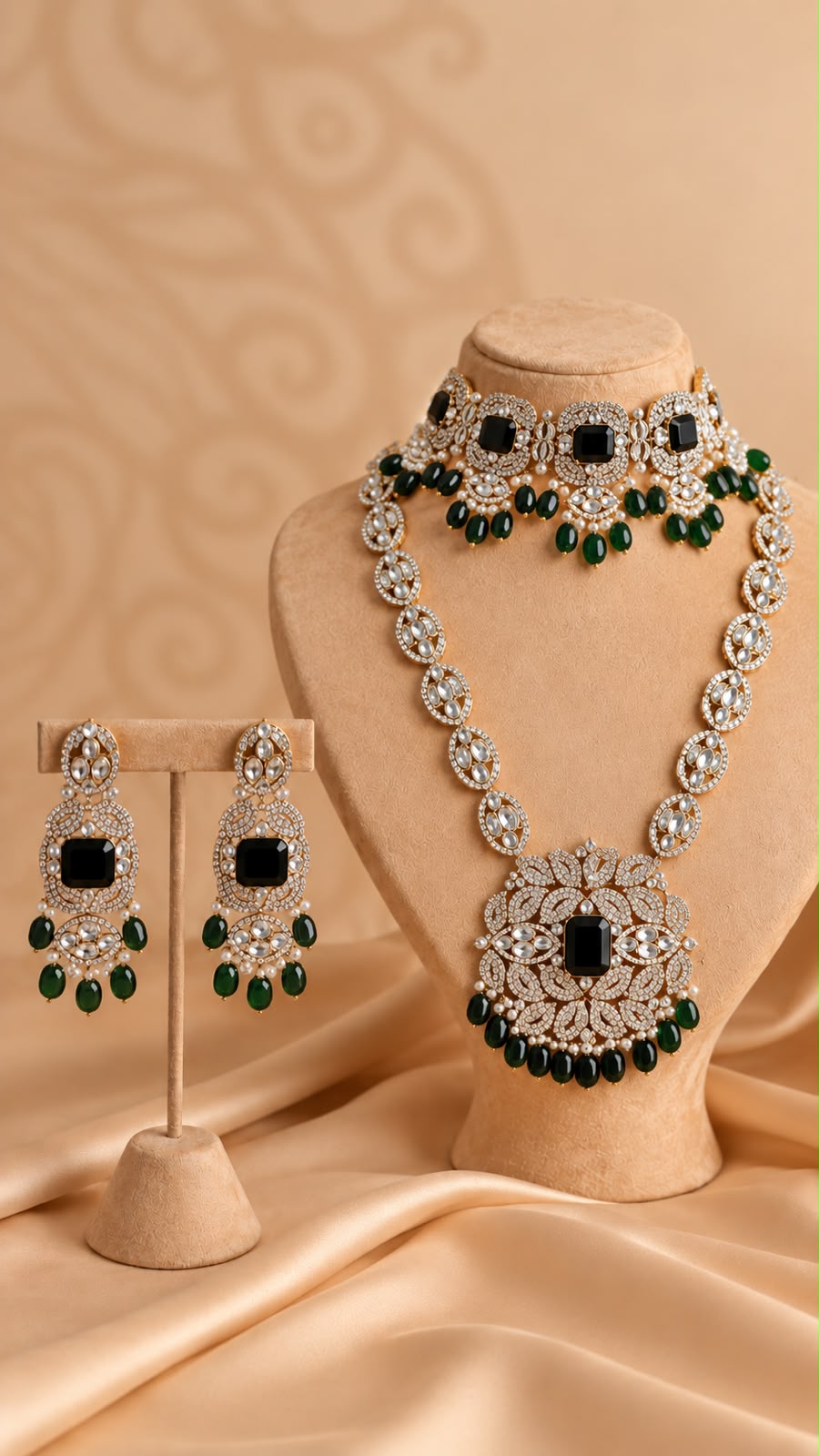 EMERALD SILVER SET