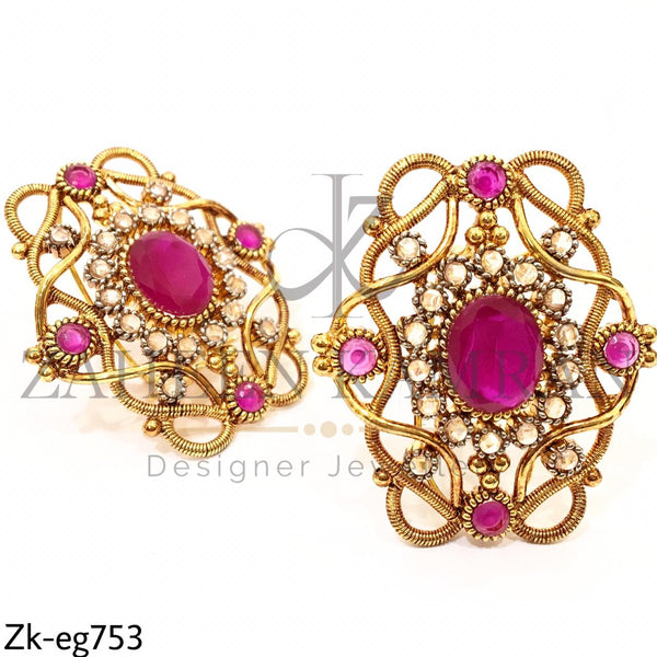 Gold Plated Ruby Earrings