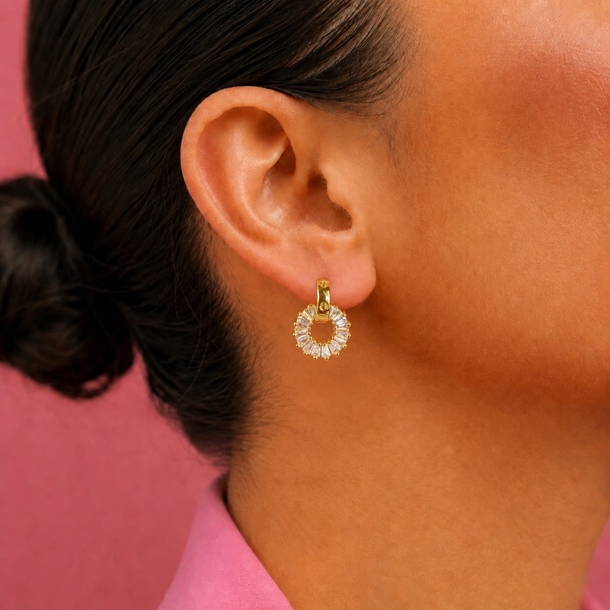 ROUND CUT STONES EARRINGS