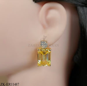 YELLOW JADE EARRINGS