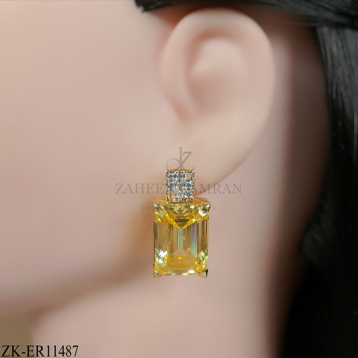 YELLOW JADE EARRINGS