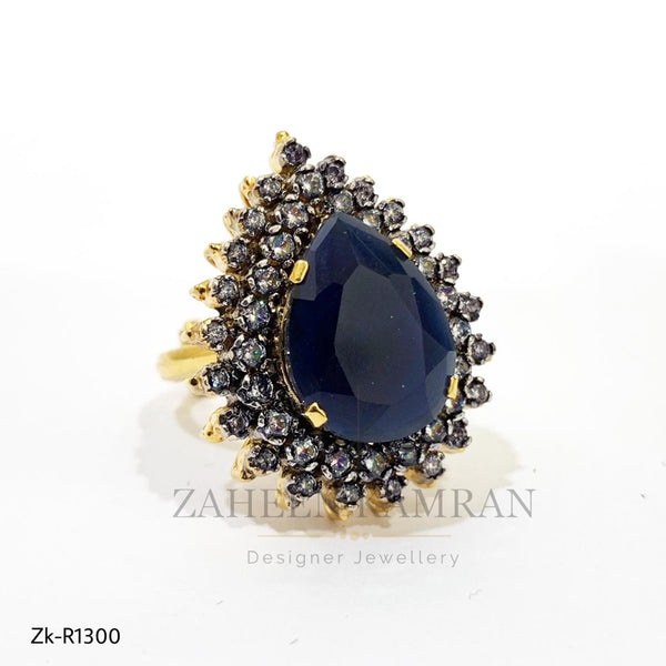 Agate Zircon Traditional Adjustable Elegant Ring