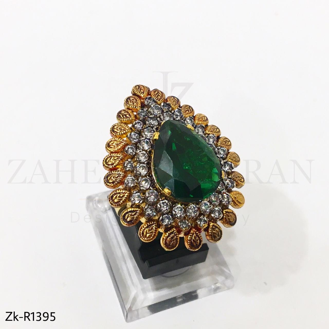 Pear Emerald Ring