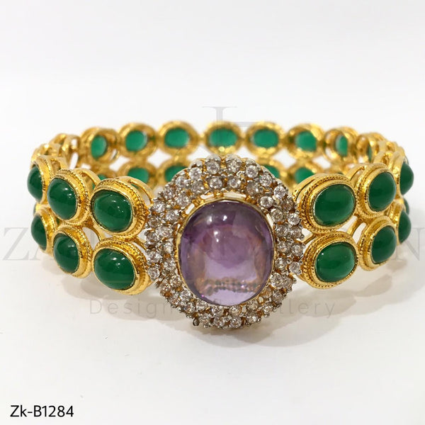 Amethyst Emerald Bangle