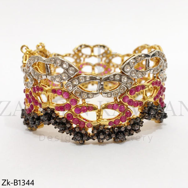 Pink Sapphire Designed Bangle