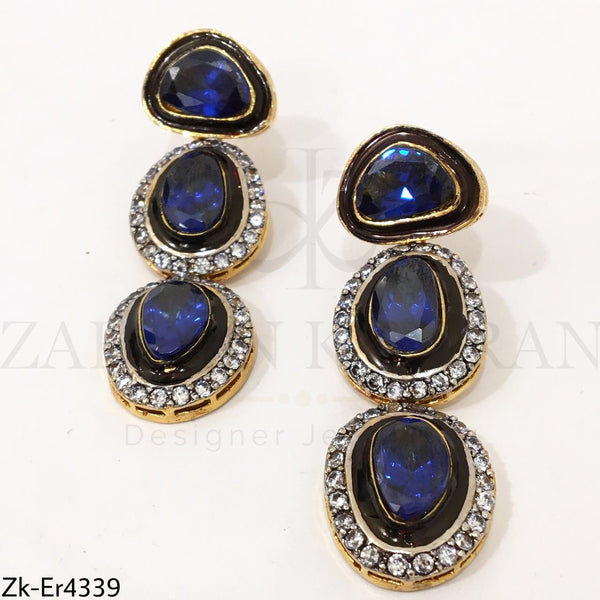 3 Steps Blue Earrings