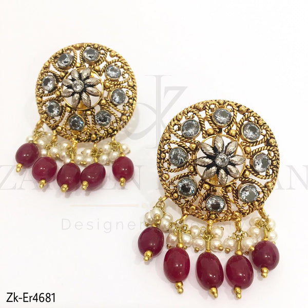 Antique Design Floral Earrings