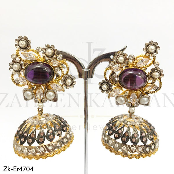 3D Amethyst Antique Topaz Earrings